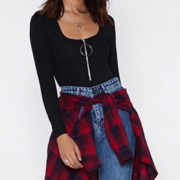 Ring Zip Up Bodysuit - Picture 2 of 4